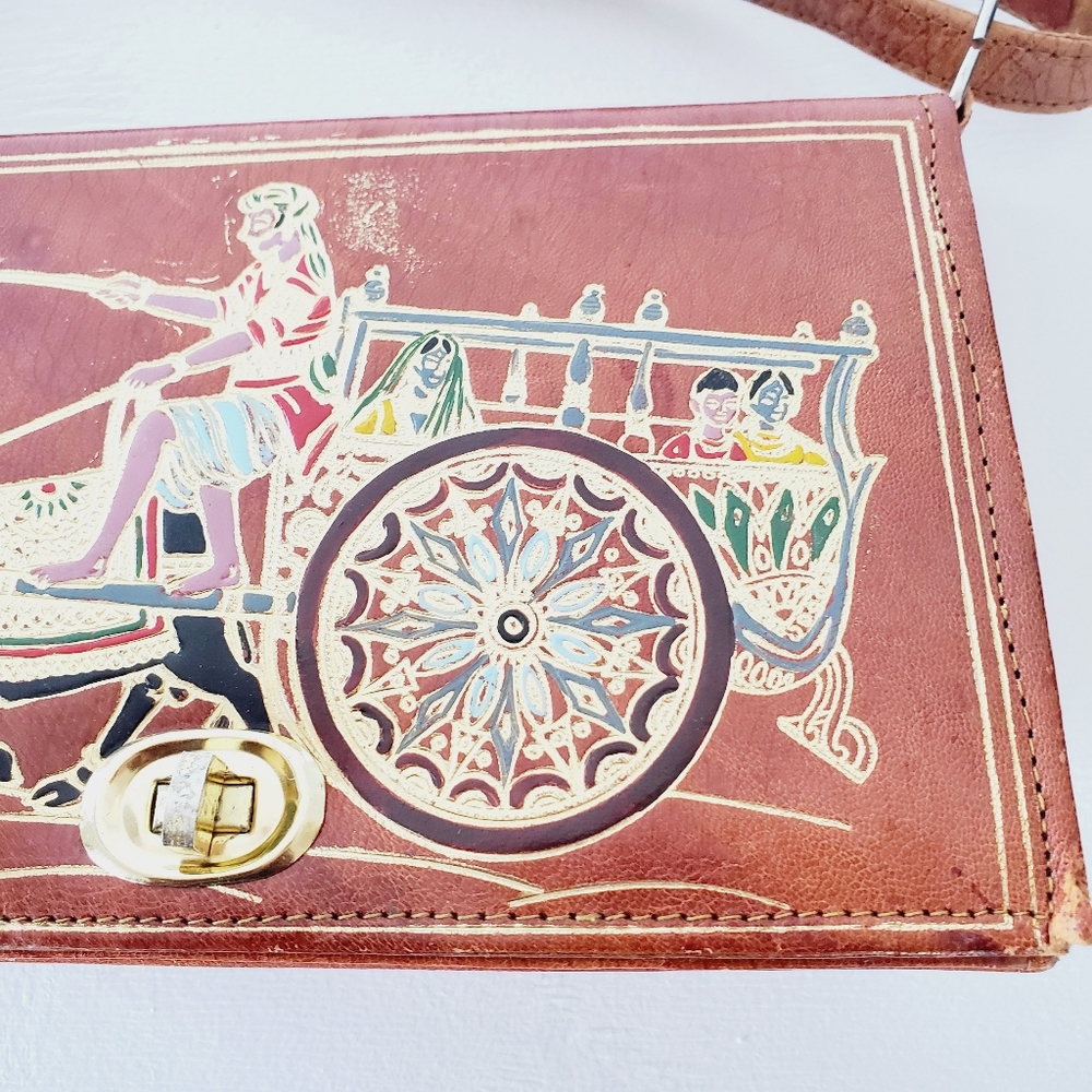 Vintage | Painted Scene Leather Bag - Picture 11 of 15